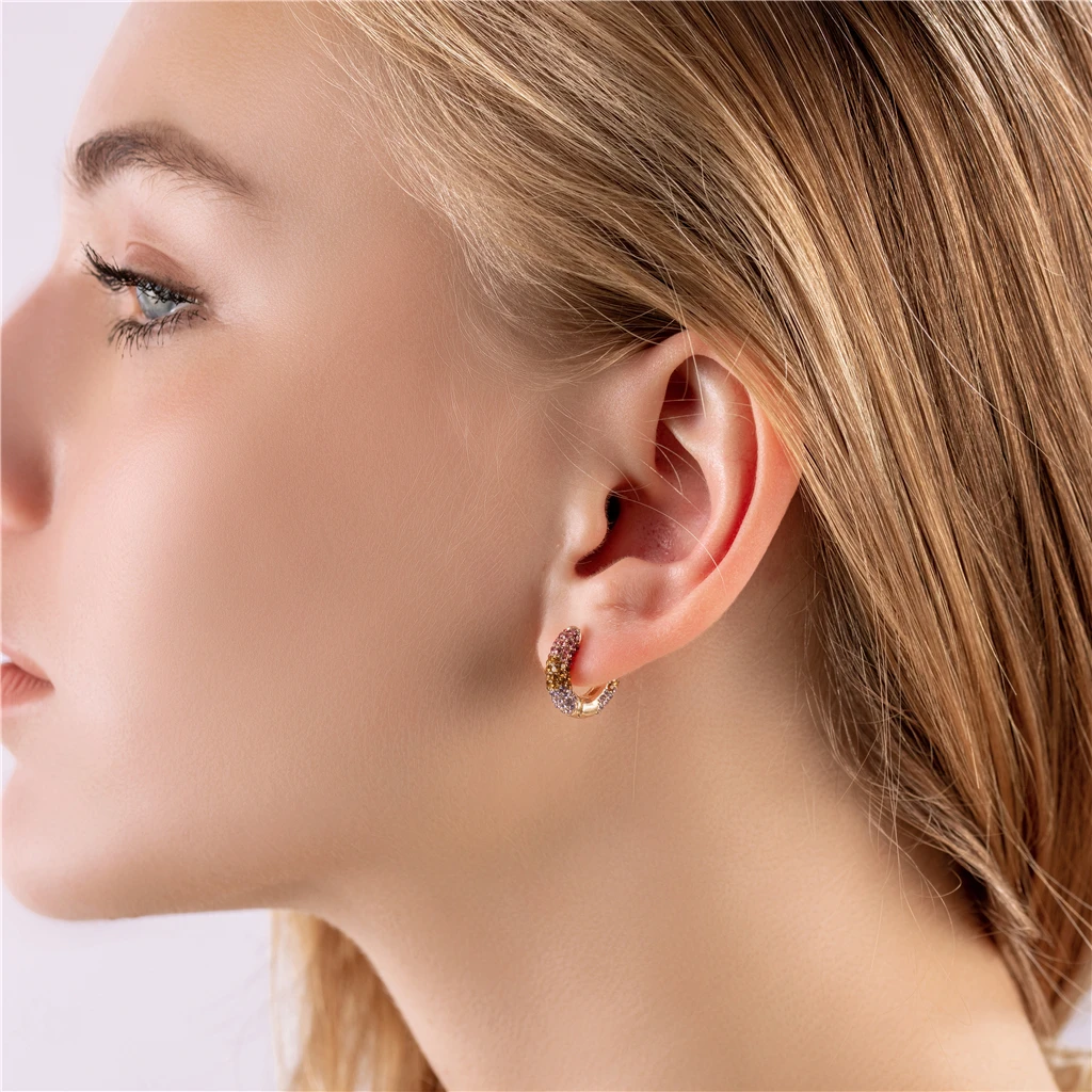 Женские Разноцветные серьги-кольца LUNA CHIAO летние серьги с разноцветными