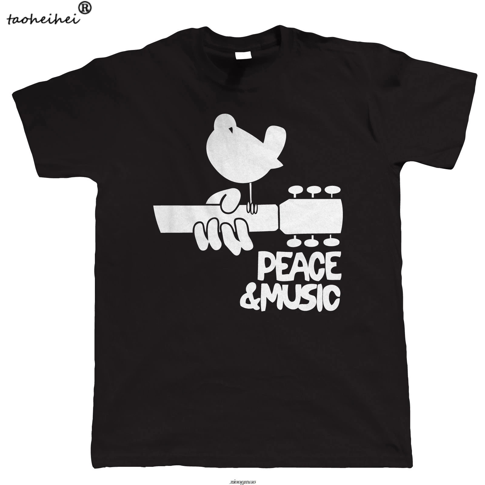 Woodstock музыкального фестиваля мужские гитара Футболка-подарок на день отца матери