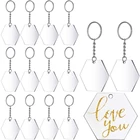 Прозрачный акриловый диск и брелок для ключей, прозрачная акриловая пустая цепочка для ключей для изделий и поделок сделай сам (шестигранный, 48 шт.)