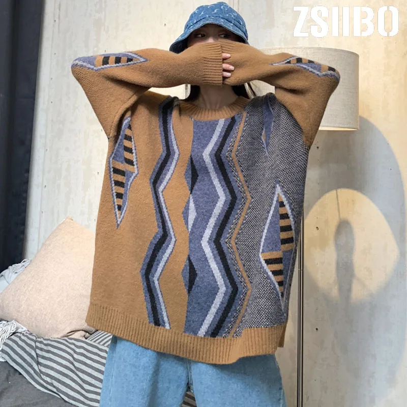 Женский вязаный пуловер с длинным рукавом и круглым вырезом зимний свитер 2019