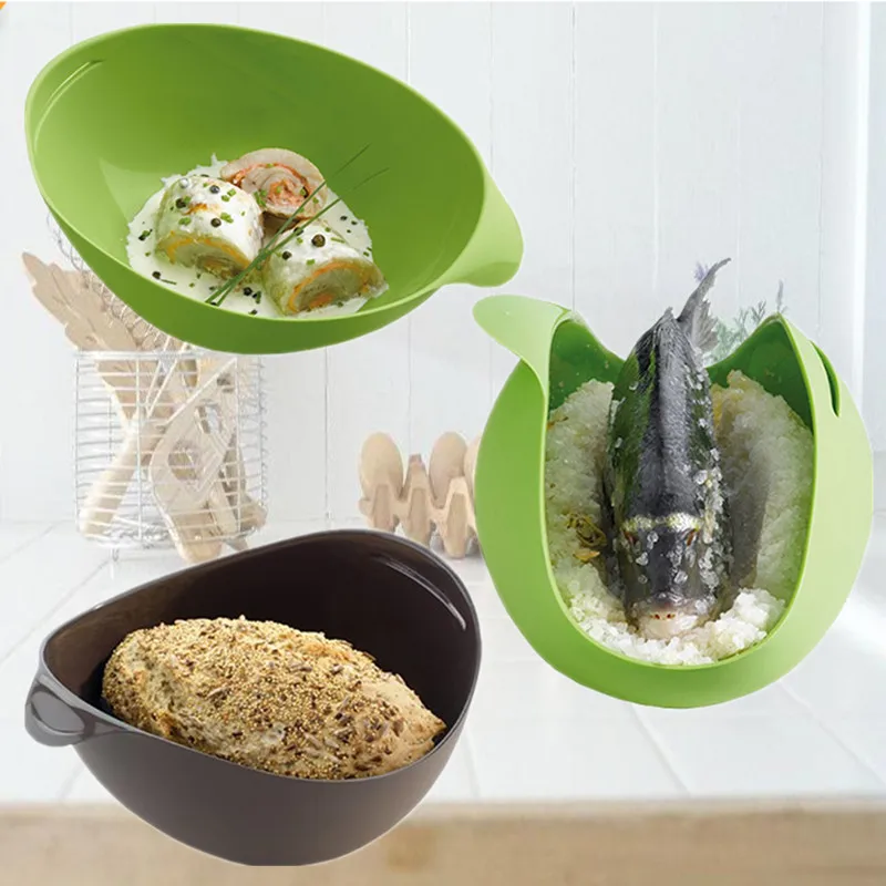 

Silicone Bread Baking Folding Bowl Multi Microwave Oven Fish Steam Egg Roaster Bowl Heat Resistant Cooking Bowl Kitchen Tool