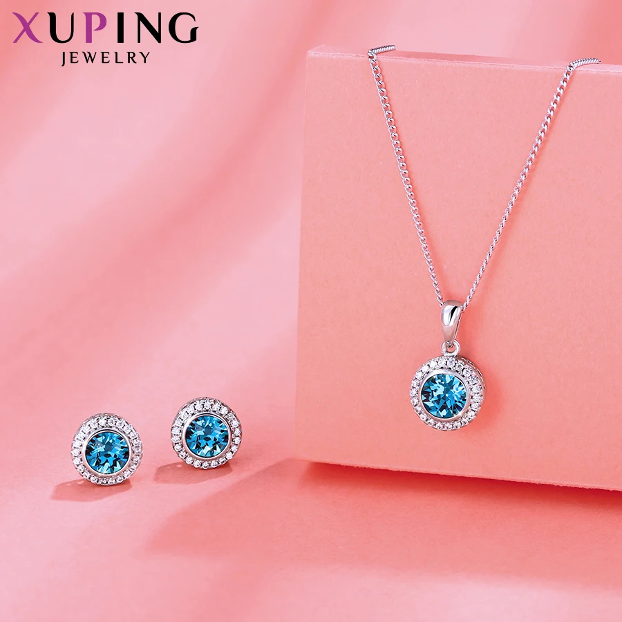 Xuping новые ювелирные изделия серьги ожерелье набор кристаллов от Swarovski Европейский Стиль Вечерние юбилей подарок для женщин S179.2-60114