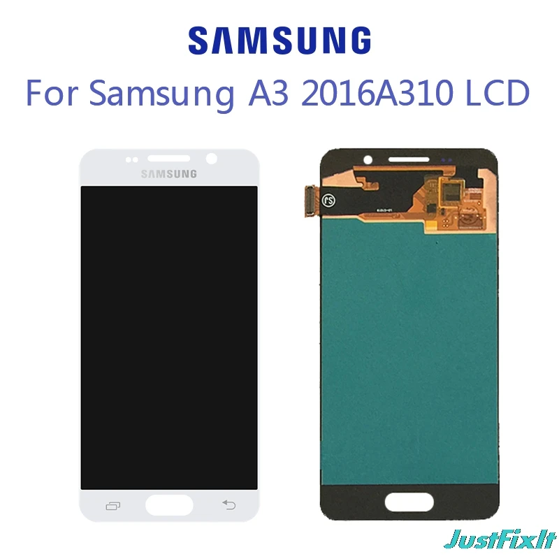 Для SAMSUNG Galaxy A3 2016 A310 A310F SM-A310F ЖК-дисплей с сенсорным экраном дигитайзер в сборе 100%