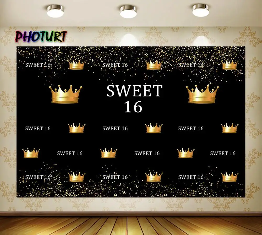 PHOTURT сладкий 16th задние фоны для фотографий в День Рождения вечерние украшения фон