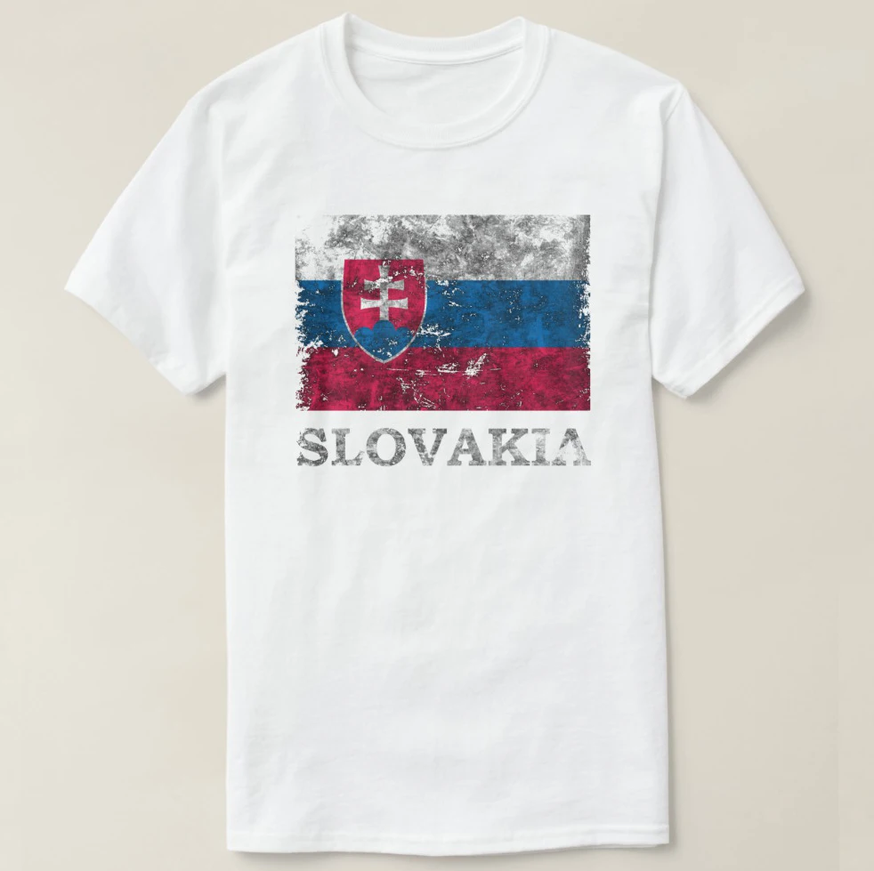 2019 Мужская футболка с принтом хлопковая коротким рукавом Винтажная Словакия