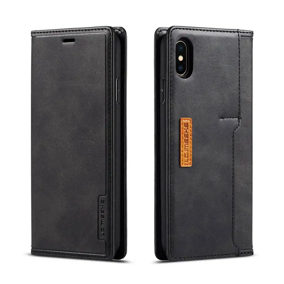 Роскошный кожаный флип-чехол смешанных цветов для IPhone X XS XR XS Max Phone Чехол для iPhone 6 6s 7 8 Plus, чехол-кошелек