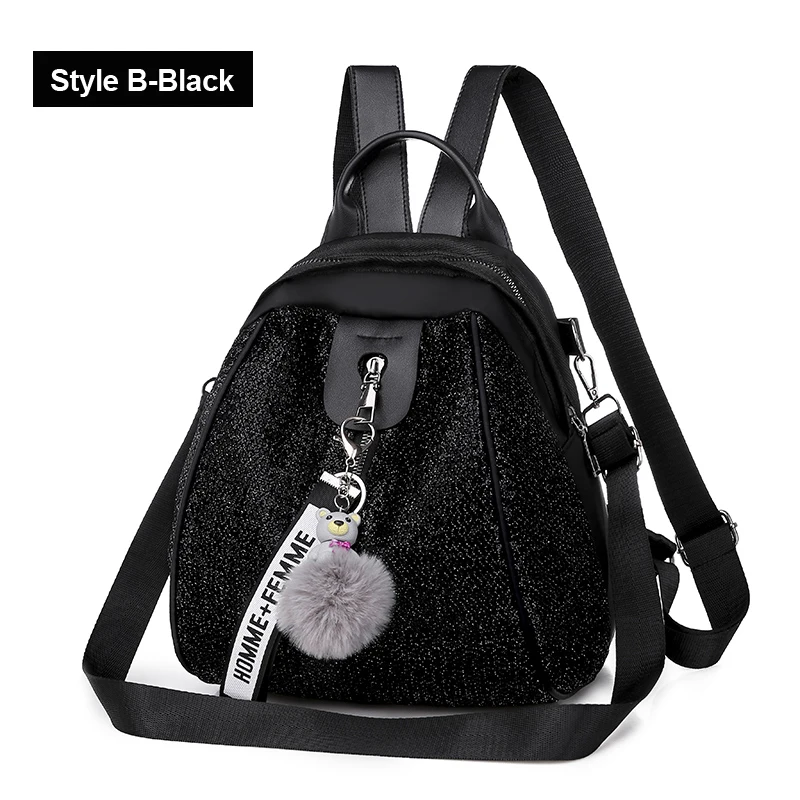 Style B-Black Vfemage, кожаный рюкзак для женщин, маленький рюкзак для путешествий, женская сумка на плечо, маленькая школьная сумка для девочек, многофункциональная женская сумка - Цвет: Style B-Black