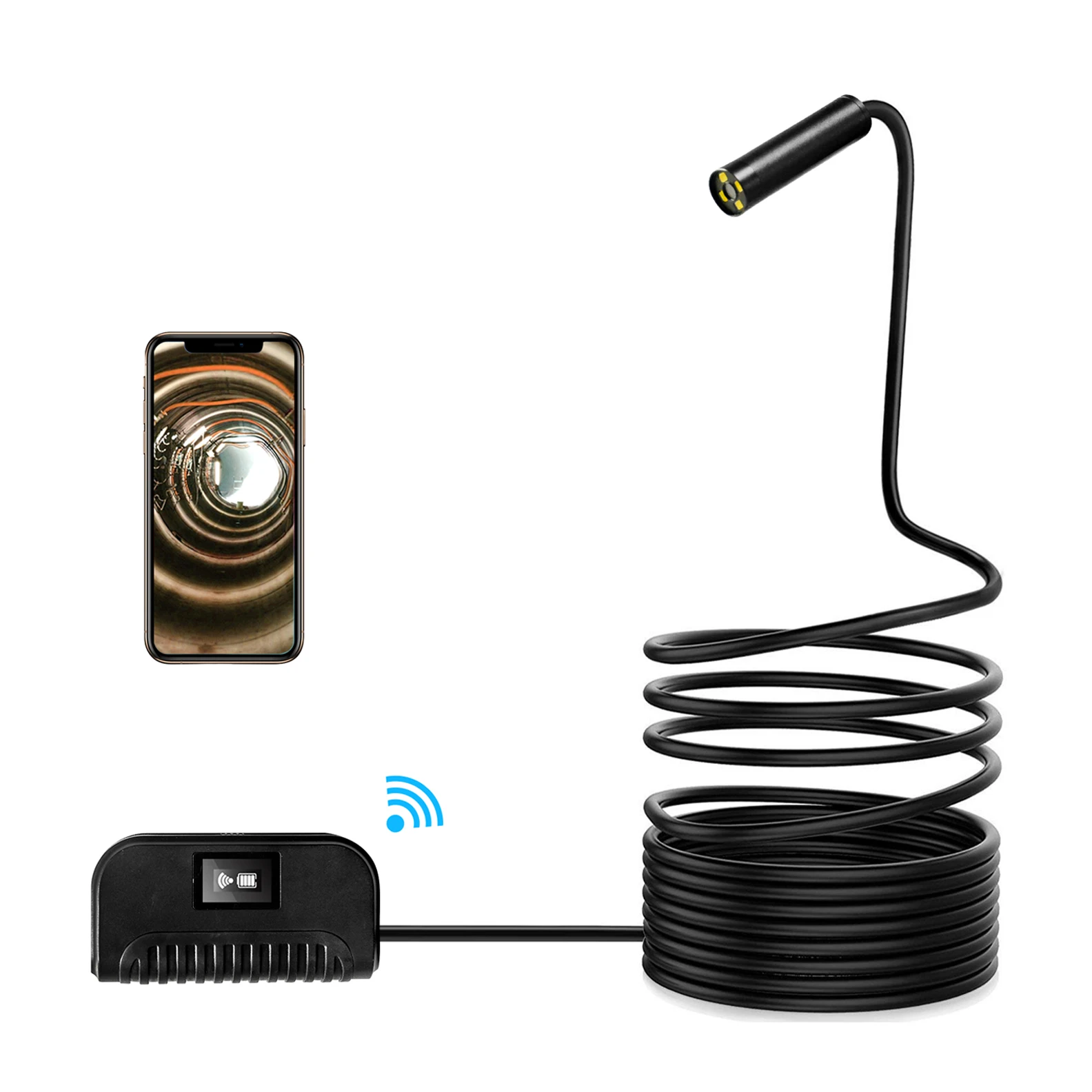 Промышленная камера-эндоскоп 5 мм с Wi-Fi степень защиты IP68 поворот на 360 ° |