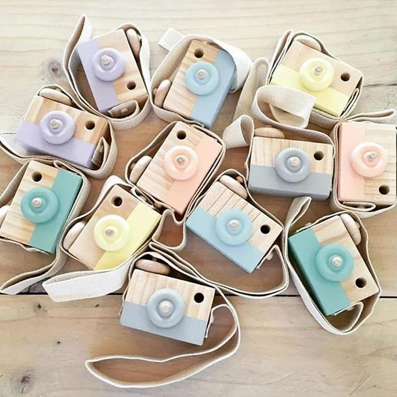 

Cute Baby Toys Mini Hanging Wooden Camera Photography Toys for Kids Montessori Toy Gift Children Wooden DIY Presents