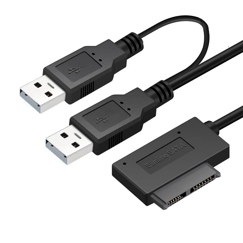 Тонкий кабель Sata Usb2.0 на 6 + 7 13pin с внешним источником питания для ноутбука Cd-Rom Dvd-Rom |
