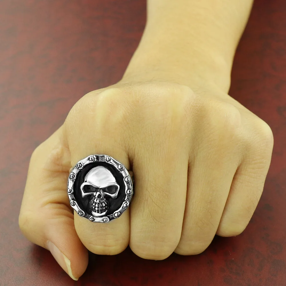 Готическое панк мужское кольцо ретро Череп Дьявол из нержавеющей стали