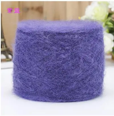 purple blue 100 г/лот шерсть ангоры пряжа тонкая эластичная мохеровая ручная вязанная крючком тканая шерсть нить - Цвет: purple blue