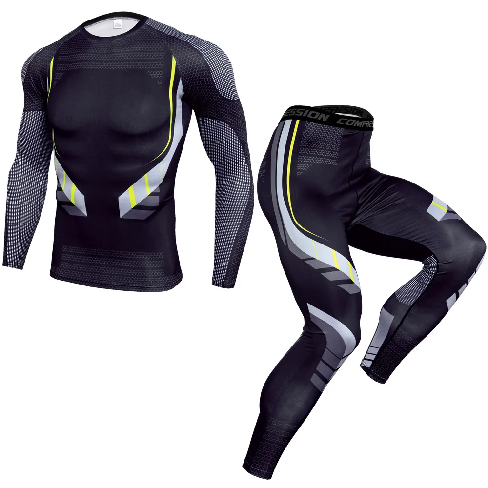 

New Spring Autumn Compression Men's Sport Suits Quick Dry MMA Sets Clothes Sports Joggers Training Gym Fitness Tracksuits Hombre