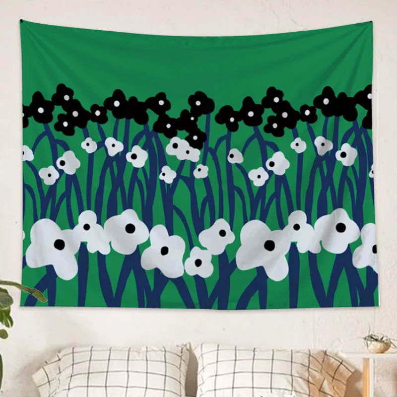 

Cute Colorful Tapestry Print Nordic Simple Flower Geometric Korea Tapestry Aesthetic Girl Dekoracje Do Pokoju Home Decor DE50GT