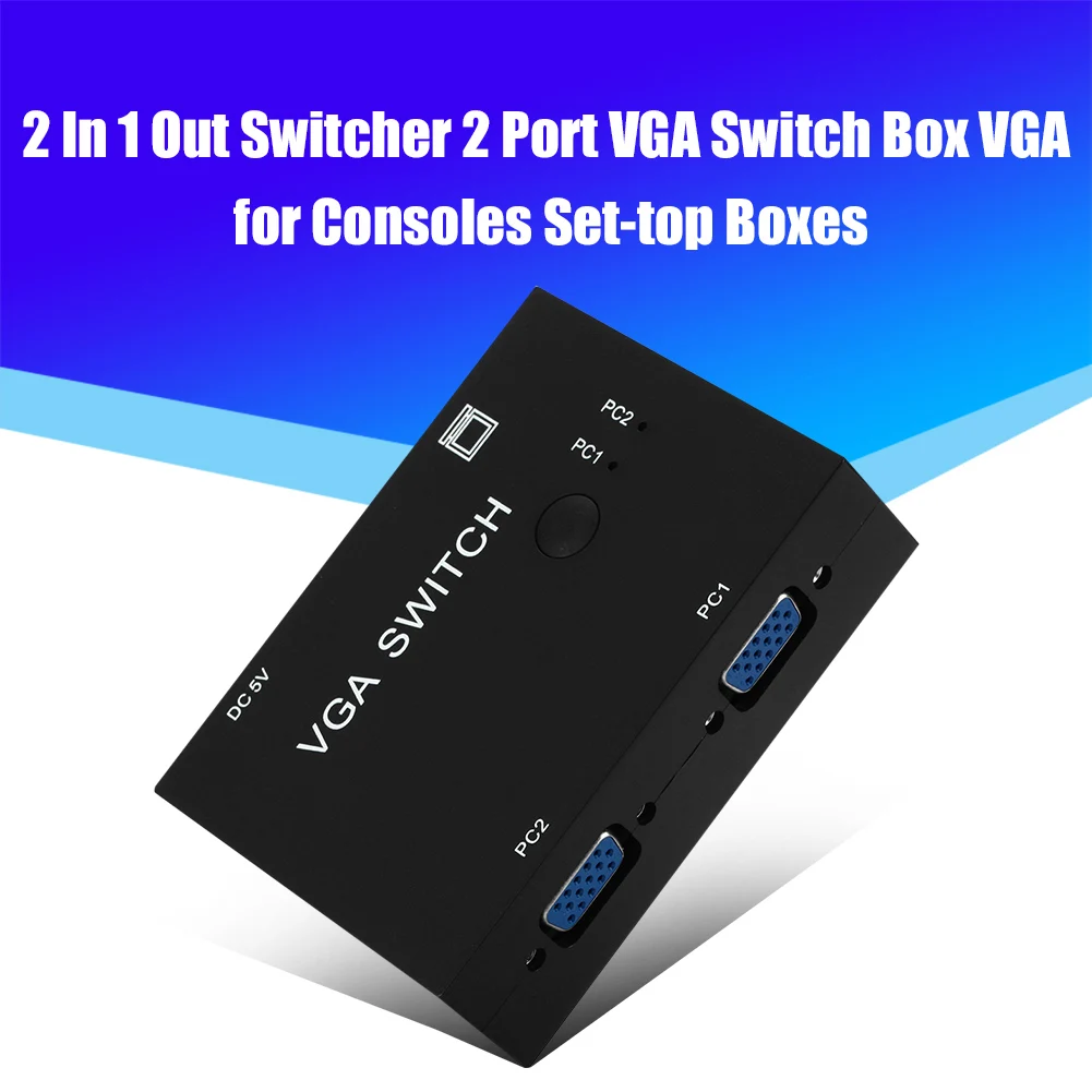 

Hot 2 Ports Switcher Splitter 2 Ways VGA Video Switch Adapter Converter Box for PC Monitor Accessories Dropship AP3