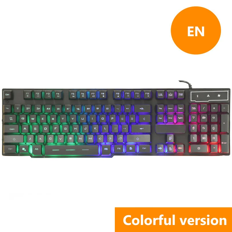 Русская механическая клавиатура с имитацией 104 клавиш игровая RGB светодиодной
