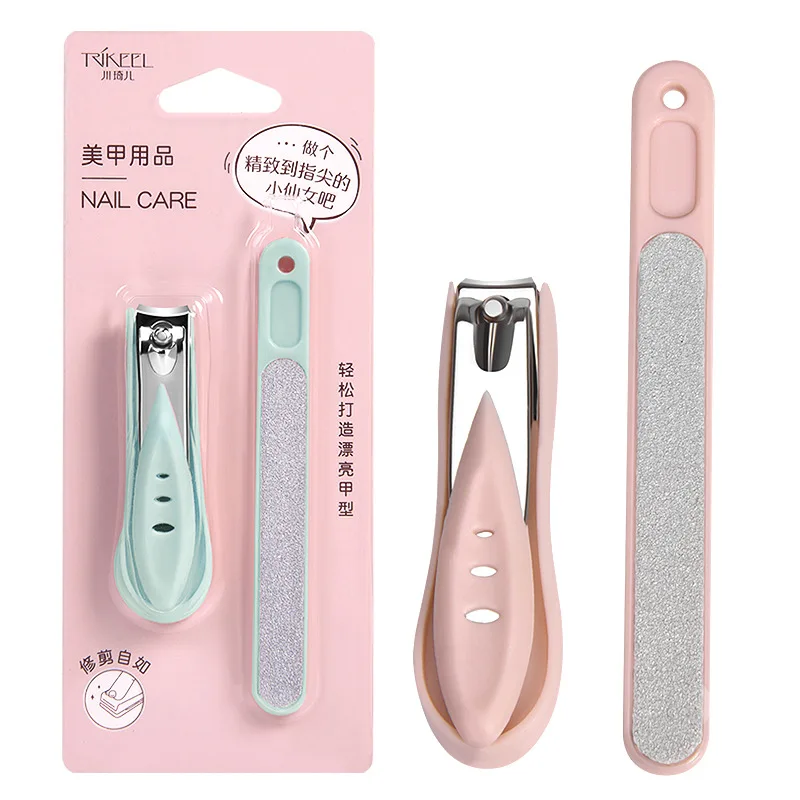 

2p/set Nail Clippers Sharpening File Cutter Trimmer Manicure Pedicure Remover Nail Pusher Manicure Pedicure Tool Stainless Steel