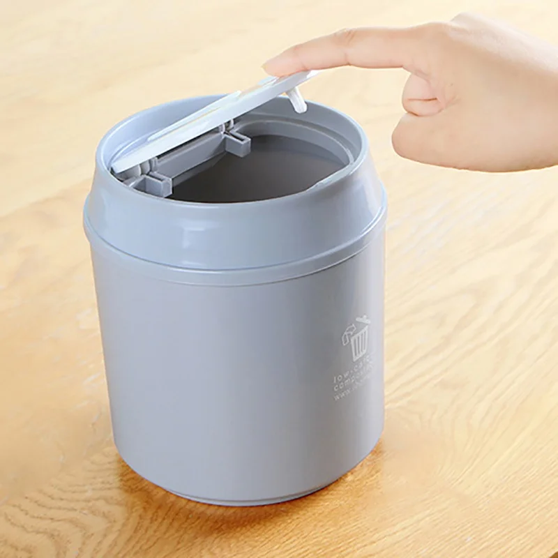 

New Desktop Trash Can Plastic Trash Can Press Type Trash Can Detachable Cover Waste Bins For Living Room New