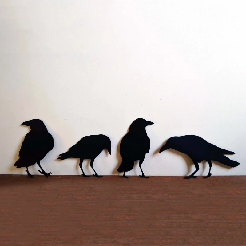 

1 шт. Настенный декор птица силуэты украшения акриловый приоконный отделочных материалов ворона Форма декоративные Животные доска оконная ...