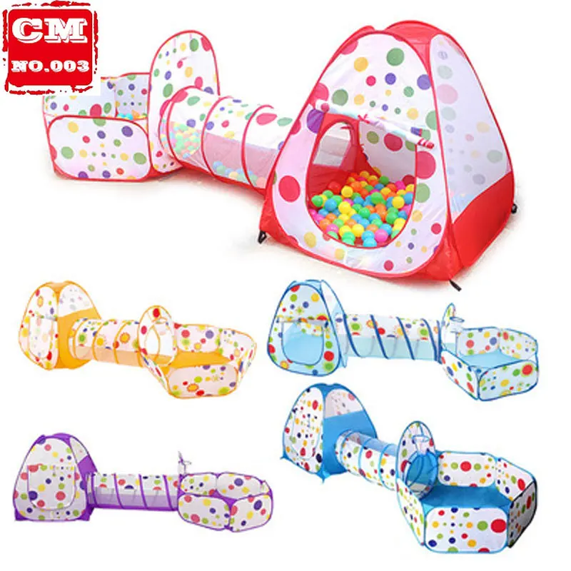 

Portable 3 in 1 Children's Tent Foldable Ball Pit Pool Tent Large Tipi Teepee Children's House with Crawling Tunnel Kids Tent