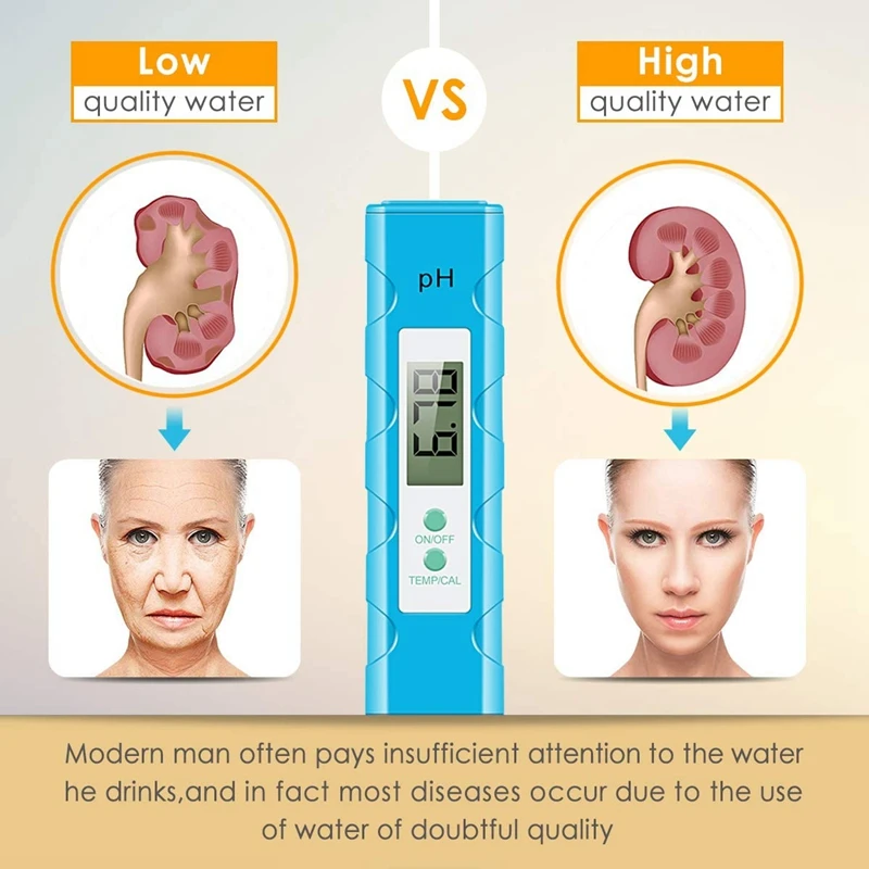 

Digital PH Meter Water Quality Tester, Suitable for Domestic Drinking Water, Swimming Pool, Hydroponics