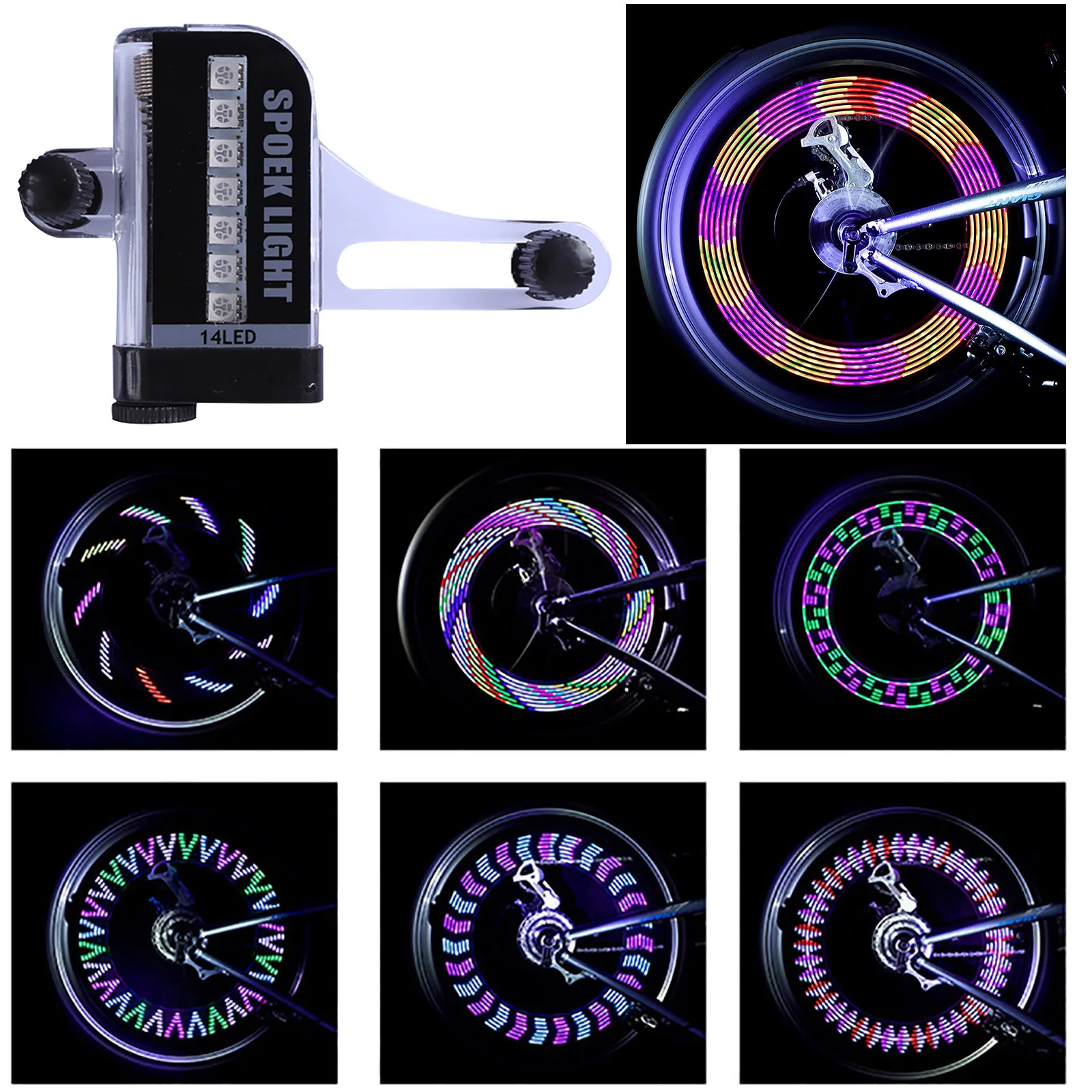 

Waterproof Spoke Light 14LED Bicycle Lights Bike Cycling Wheel Signal Colorful