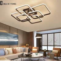 modern led home ceiling lamp for living room dining room bedroom light blackwhite indoor ceiling chandelier dimmable 110v 220v