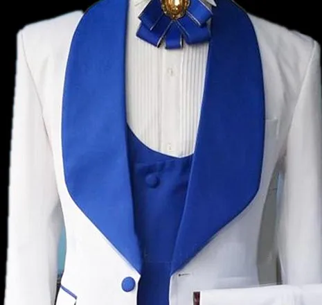 Высокое качество белый свадебный приталенный смокинг для мальчиков синего цвета