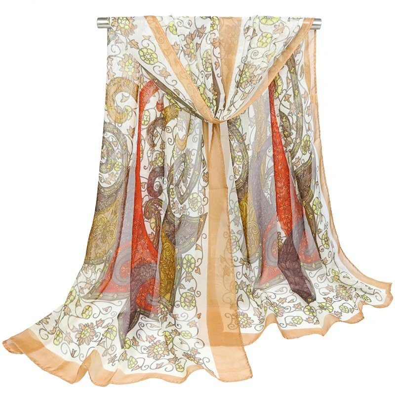 Новый шифоновый шарф женский весна или осень зима лето с принтом персональный