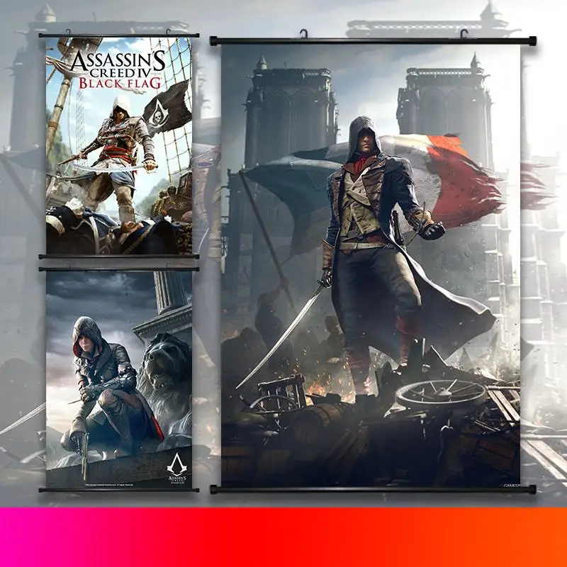 Assassins Creed Звёздные войны мой герой Academy прокрутки живопись аниме настенные