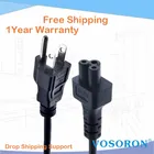 3-контактный штекер NEMA 5-15P к IEC 320 C5 IEC320 Cloverleaf, короткий кабель питания переменного тока, шнур 30 см для адаптера переменного тока, ноутбука