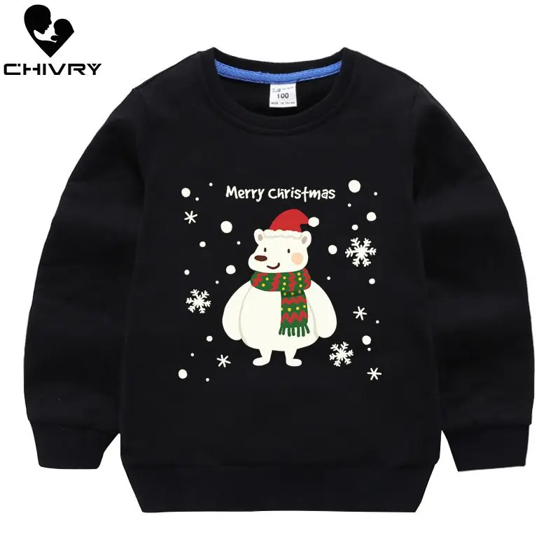 Детская толстовка худи для мальчиков и девочек Рождественский хлопковый пуловер