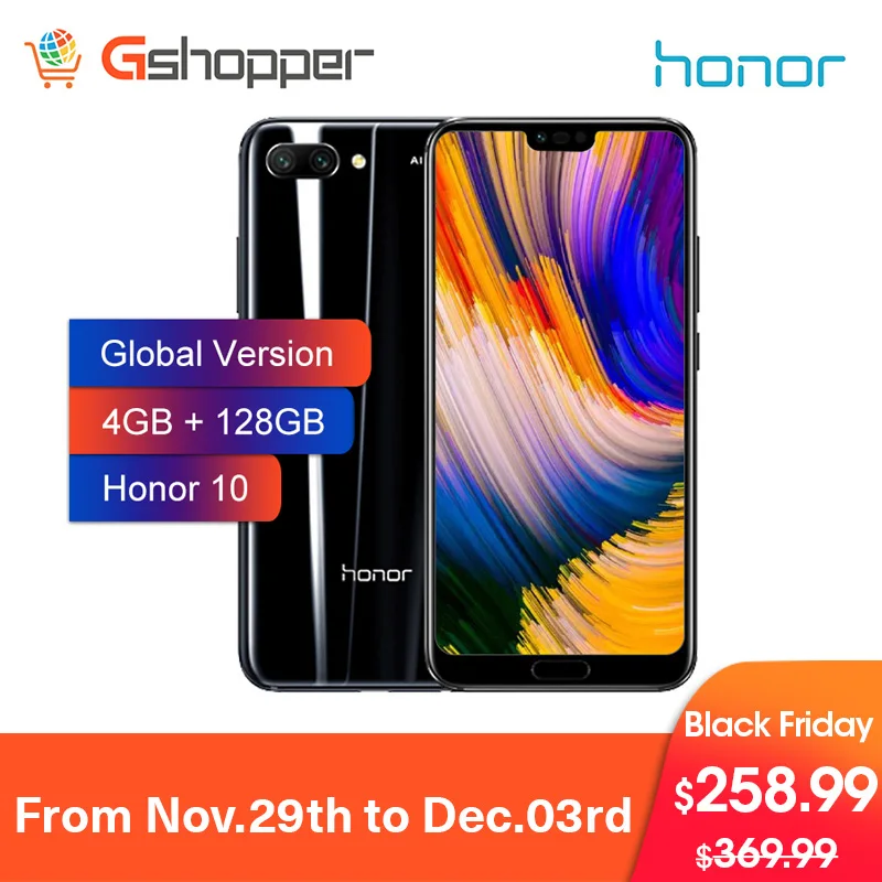 Глобальная версия Honor 10 мобильный телефон 4 Гб 128 ГБ 24 МП Восьмиядерный двойная