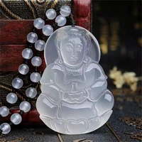 natural agate ice chalcedony guanyin pendant mens simple versatile necklace pendant jewelry