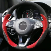 diy hand stitched car steering wheel cover for benz c180 c200 c260 c300 b200