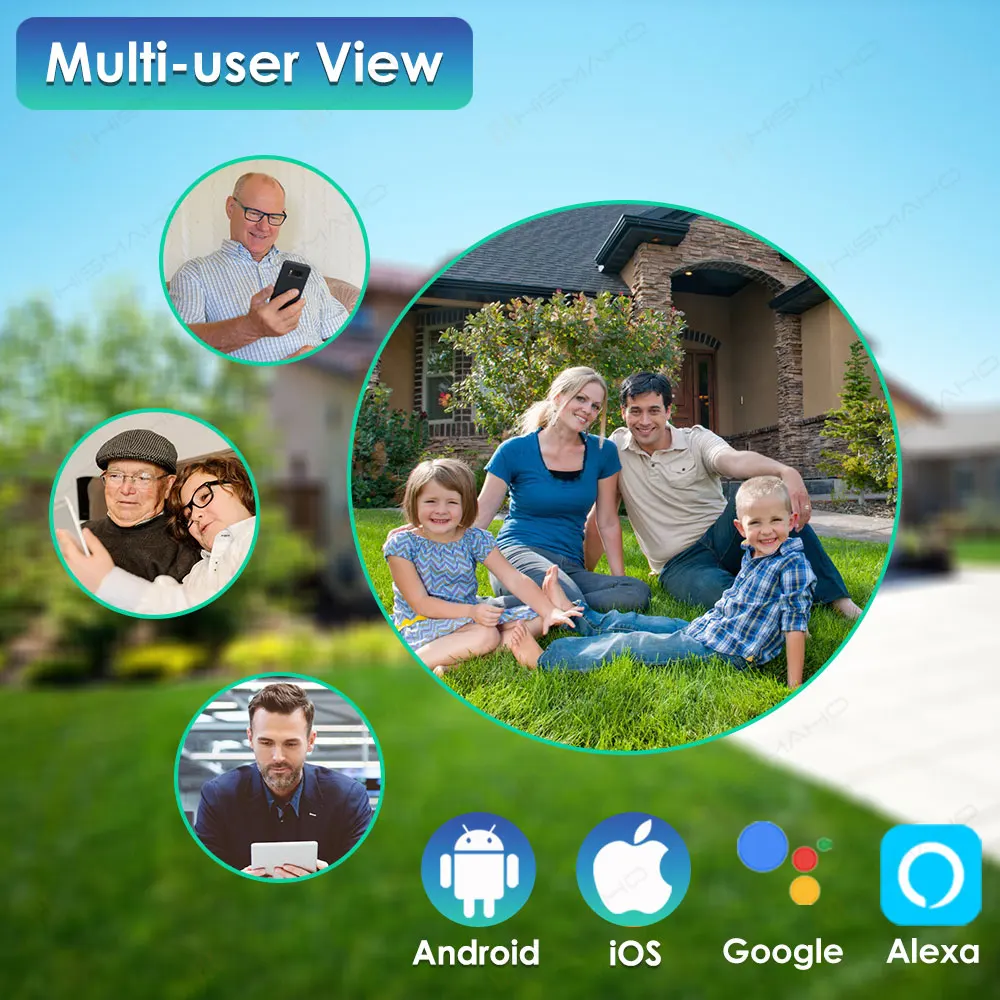Солярная 4G IP-камера 3 Мп Видеонаблюдение на открытом воздухе Домашняя безопасность Google Home Аккумуляторная камера Alexa Tuya Черно-белая.