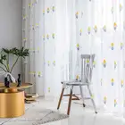 Тюлевая занавеска с вышивкой в скандинавском стиле для гостиной, спальни, занавеска из тонкой ткани с ромбами на кухонные занавески год