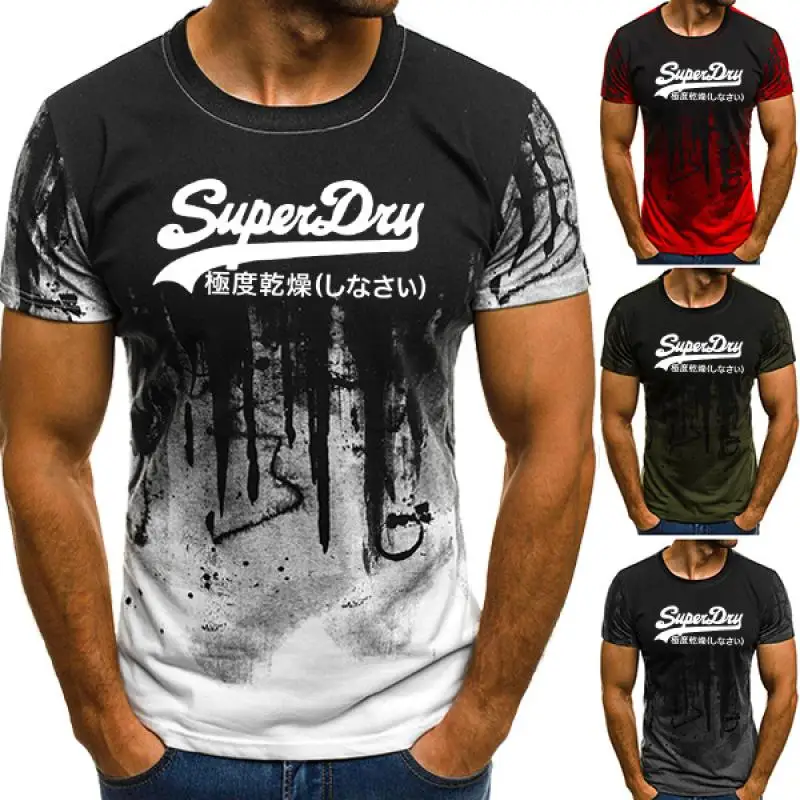 

Summer Men's T-Shirt Short Sleeve O-neck Men Casual Hip Hop Tops Shirt Fashion Basic T-shirt Large Size S-5XL Splash Ink T-shirt