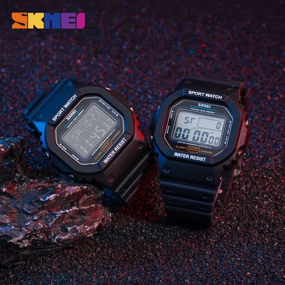 Часы наручные SKMEI мужские электронные с хронографом брендовые светящиеся