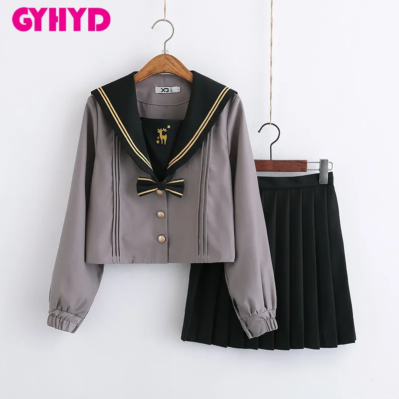 Новое поступление осенняя японская школьная форма с вышивкой оленя для девочек