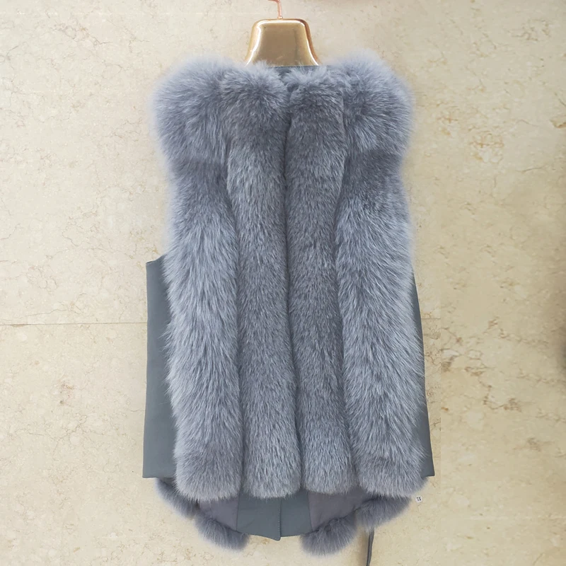 Latest fashion design Women's Winter Real Fur Coat High Quality Natural Fox Fur Vest  Luxurious Warm Sleeveless 7 colors jacket enlarge