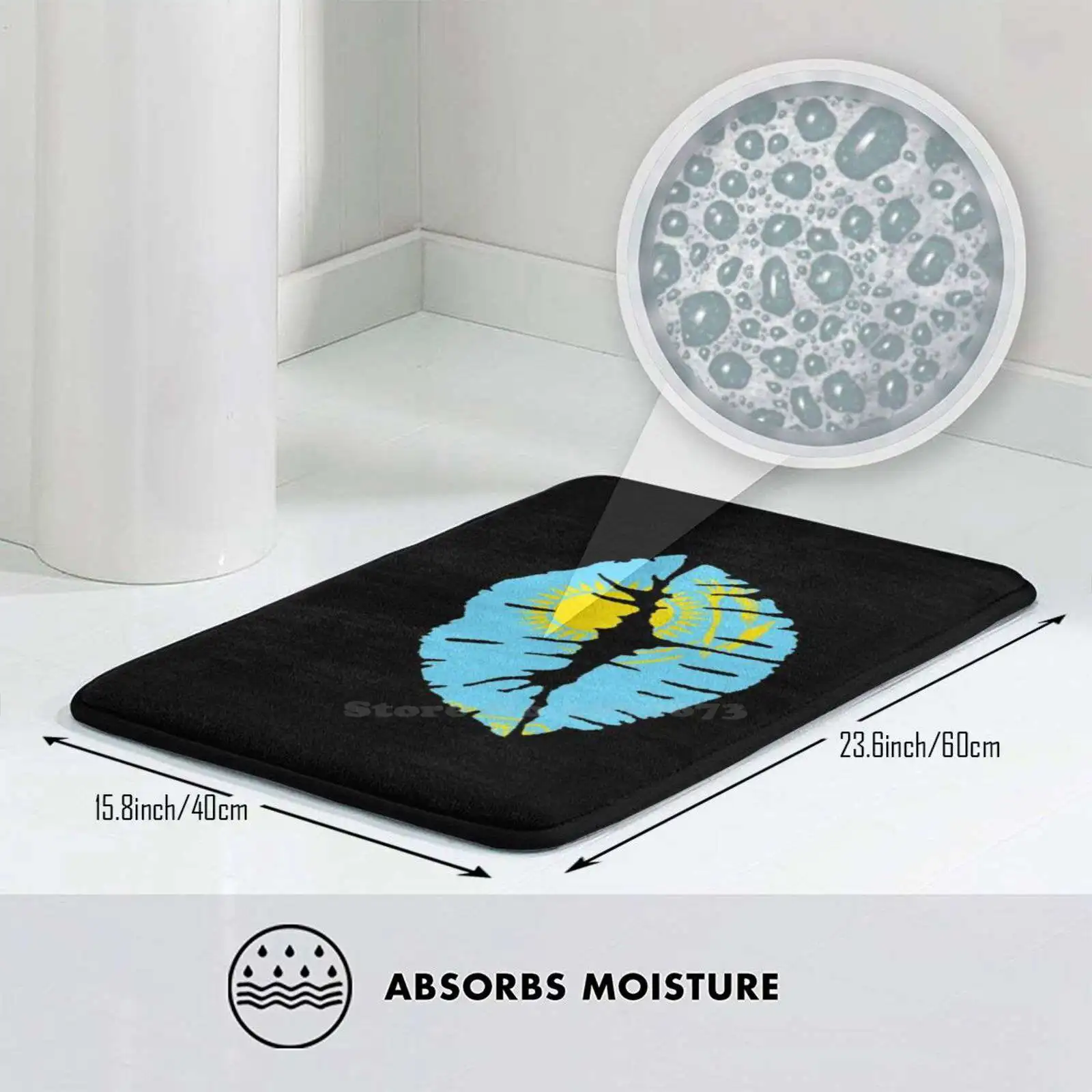 Маска-поцелуй с флагом Казахстана мягкий нескользящий коврик ковер подушка флаг