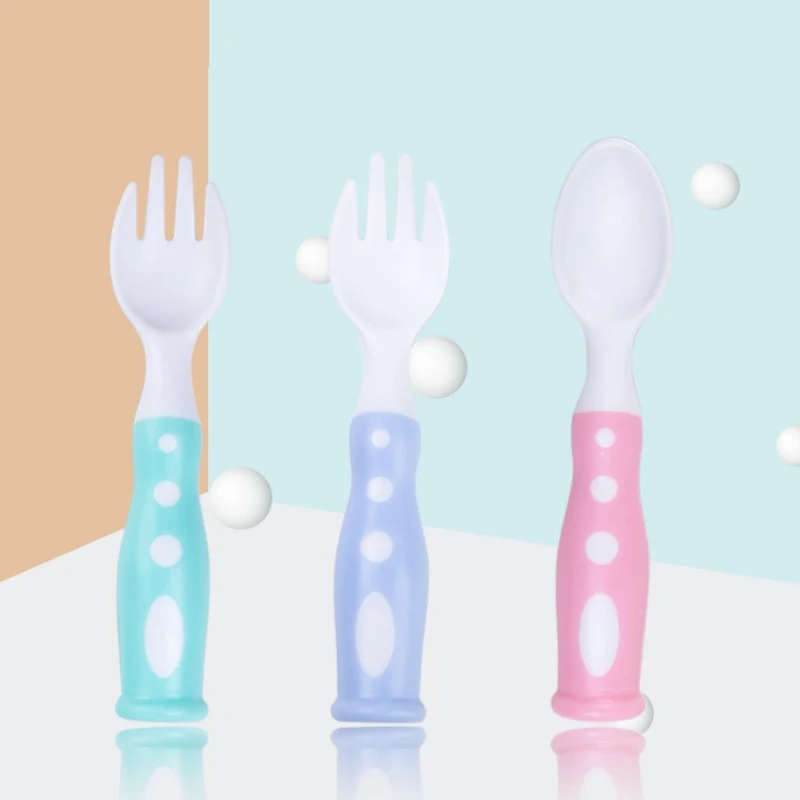 Juego de utensilios de pl&aacute;stico para ni&ntilde;os peque&ntilde;os, cucharas sin BPA aptas para lavavajillas, cubiertos de pl&aacute;stico de colores brillantes, Gr-1