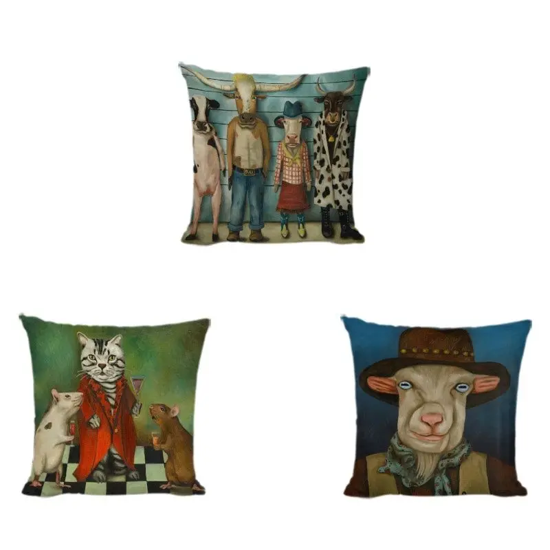 

Personalized Buffalo Throw Cushion Cover Geometric Black White Plaid Cow Frog Panda Giraffe Donkey High School Decor Pillow Case