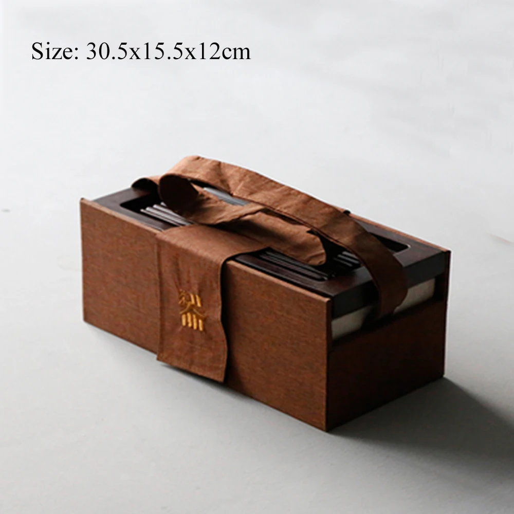 Портативный дорожный бамбуковый чайный набор в коробке контейнер для чайного