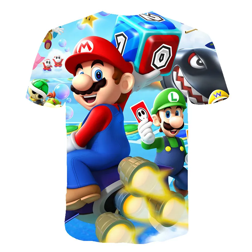 

Summer Children Short Sleeve T-Shirts Kids Cartoon Super Mario Print Boys Girl Tops Tee Mario Brother T Shirts Baby Boys