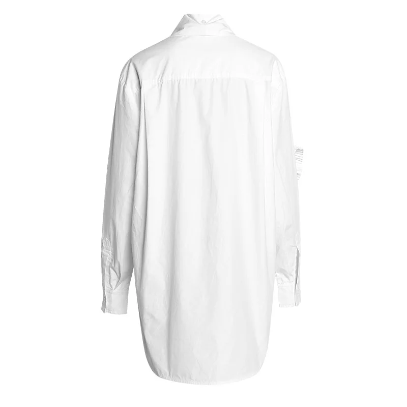 Женская плиссированная блузка с длинным рукавом, однотонная плиссированная рубашка от AliExpress RU&CIS NEW