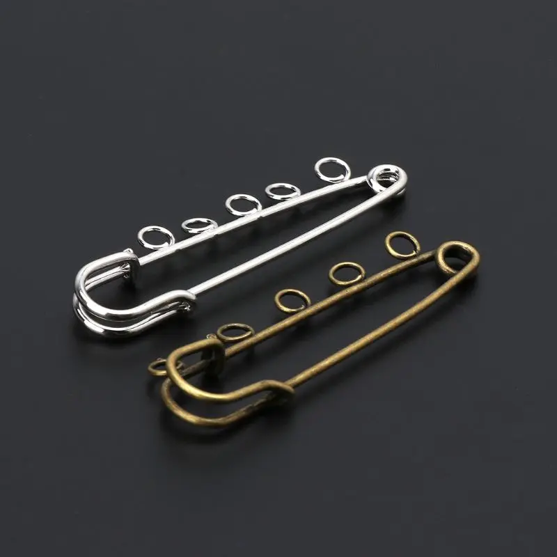 10 шт. серебро бронза сделай сам Броши 5 отверстий Безопасность булавки броши