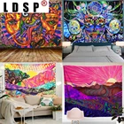 LDSP, цветной психоделический гобелен с рисунком, Череп, бохо, импрессионистское искусство, подвесной ковер, одеяло, хиппи, Декор для дома