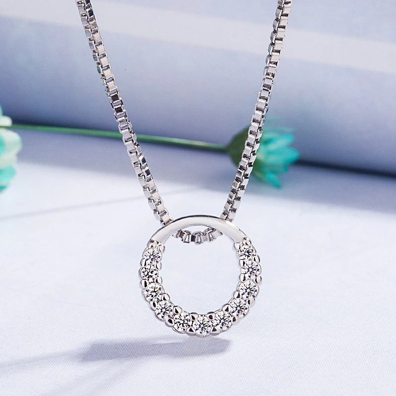 Женское Ожерелье с бриллиантом 925 SliverColor подвеска белым топазом S925 | Украшения и